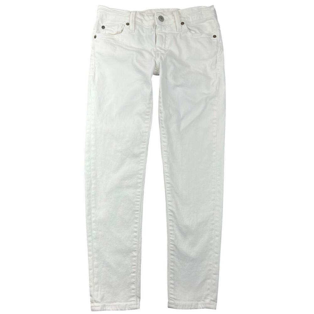 Denim & Supply Ralph Lauren White Low Rise Crop Skinny Jeans Stretch Denim - 26